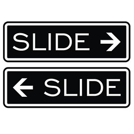 Classic Slide Door Sign - Black - Large