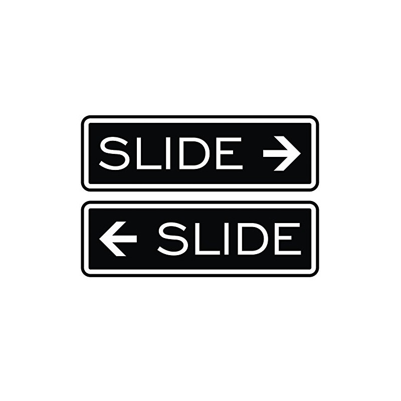 Classic Slide Door Sign - Black - Large