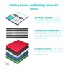 Binditek 74 Pack Binding Covers and Combs kit, Includes 25