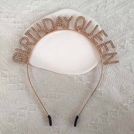 Happy Birthday Queen Crown Gifts for Women Girls Gold Birthday Tiara Headband for Girls Birthday Crowns Happy Birthday Headpiece Hair Accessories Birthday Party Headbands