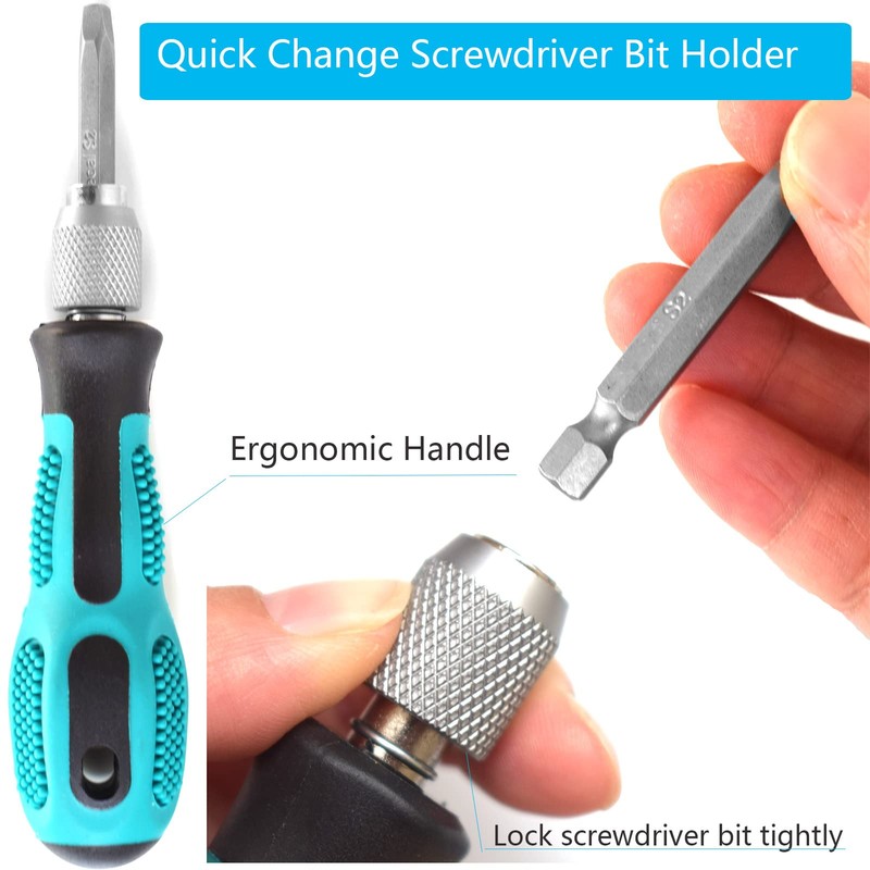 1/4 Hex Screwdriver Bit Holder Handle 2PCS, SKZIRI Hex Screwdriver