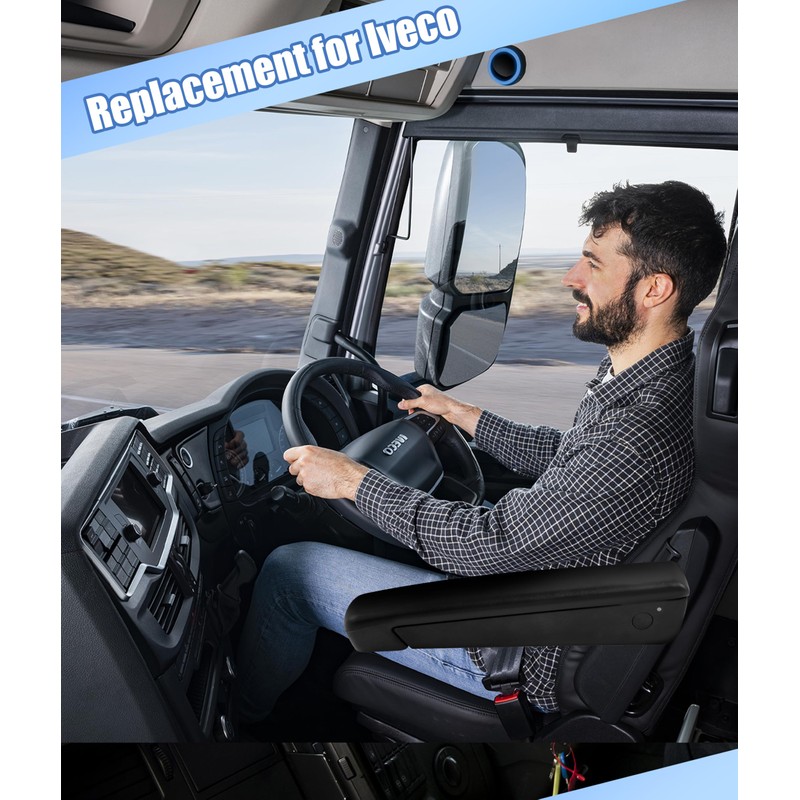 TRTYEF Car Seat Armrest Replacement for Iveco, 0-120° Adjustable Shock-Absorbing
