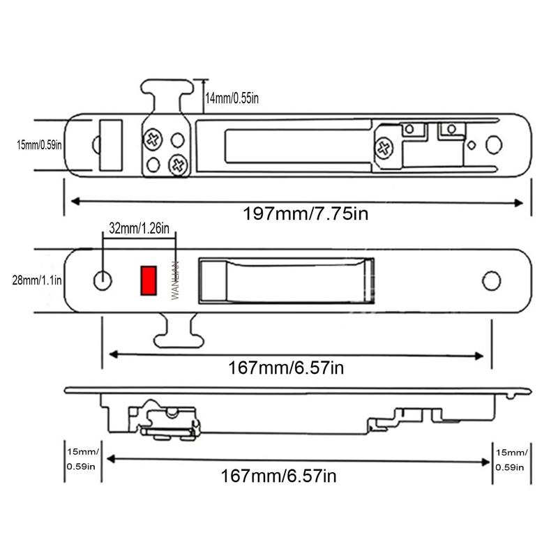 WANLIAN Door Lock, Sliding Door Window Hook Lock, Sliding Door