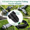 1/2 Inch Drip Irrigation Tubing Faucet Adapter, 3 Pcs 3/4"