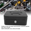 Small Locking Cash Box Portable Double Layers Safe Metal Money