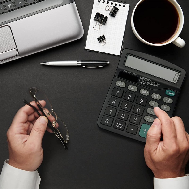 Gvolatee Calculator, Desktop Calculator with 12 Digit Large LCD Display,