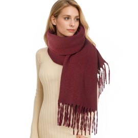 RIIQIICHY Scarf for Women Chunky Winter Scarf Cold Weather Red Thick Warm Ladies Scarves