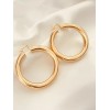 Big Round Shape Gold Tone Hoop Earrings Bling Thin Lightweight