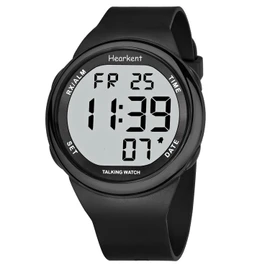 Hearkent Talking Watch for Elderly, Large Digits Watch Easy to Read for Seniors, Clear Loud Voice for Visually Impaired or Blind Users, Black…