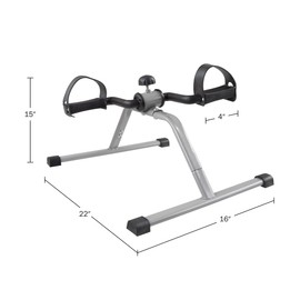 Under-Desk Stationary Bike - Indoor Below-Desk Exercise Pedal Fitness Machine for Legs, Physical Therapy, and Calorie Burn by Wakeman (Black and Gray)