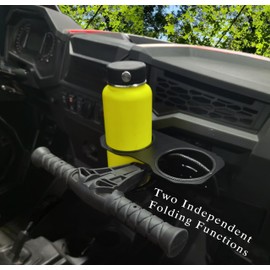 Flip-Up Grab Bars Cup Holder Compatible with Polaris RZR XP 1000/ XP Turbo/RZR 800/ RZR 900/ RZR 570/ RZR 200 2008-2023 Utv Accessories Metal Bual Cup Holder Black