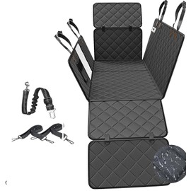 Dog Car Seat Cover, 100% Waterproof, 6 Layer Waterproof Fabric, PVC Mesh, Non-Slip Rubber Backing