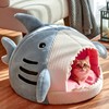 Cat Cave Mat House Shark Shaped Warm Versatile Decorative Cozy