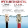 Master Elite Series 25 Foot Air and Fluid Hose Assembly