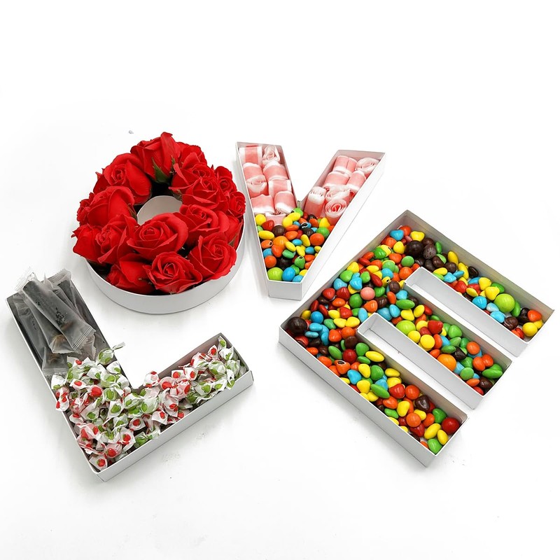 WENPACK 20.8cm Paper Mache Fillable Cardboard Letter Shaped Box Candy