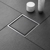 6 Inch Square Shower Drain with 2-in-1 Tile Insert Grate
