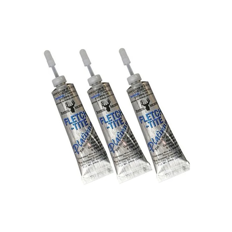 Bohning 3 Pack Fletch Tite Platinum Adhesive 3/4oz Tube Glue