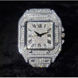 Watch with Gift Boxes, Adjusters,Cuban Link Watch Square Dial Quartz Wristband Analog Wrist Watch for Men Women, Friends, Lovers and Parents,Party Gift,Christmas Gift - Color: Gold(Gift box)