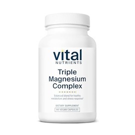 Vital Nutrients Triple Mag 250 Magnesio Absorción Mejorada Metabolismo Contiene Óxido Malato Glicinato Cápsulas Vegetarianas Por Botella