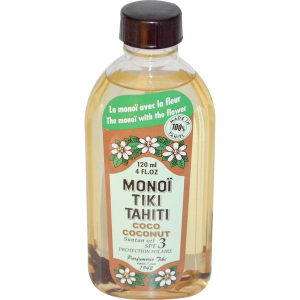Monoi Tiare Tahiti Coconut Suntan Oil SPF 3-4 fl oz