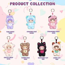 Loveliness Never Ends Series Blind Box Opened Plush Confirmed Cute Figures Collectible Toys Birthday Gifts (Blue Bear)