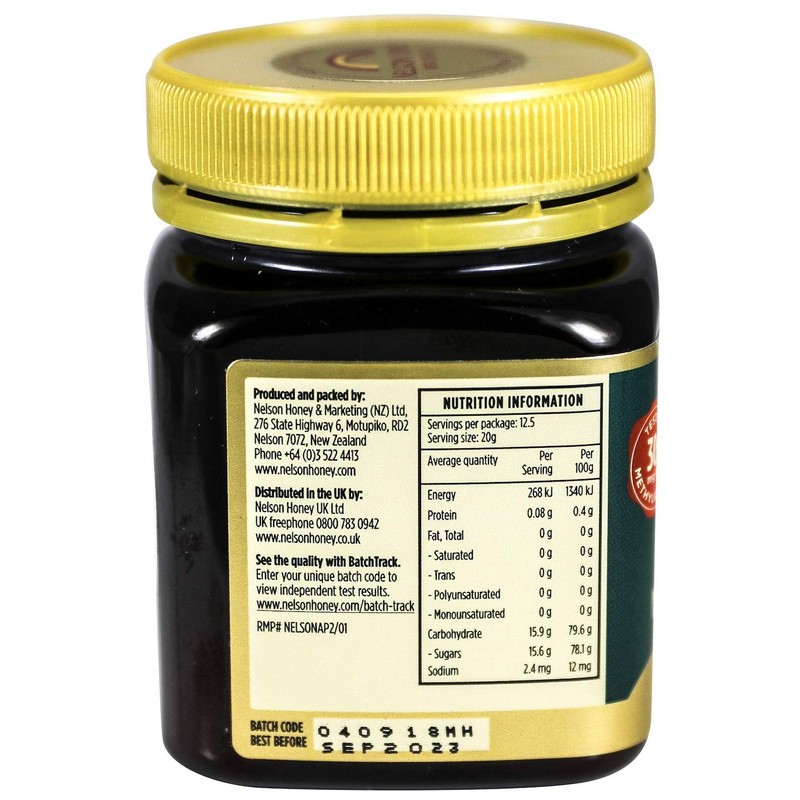 Nelson Honey Natural Manuka Honey, 200+MG Factor, 250g (.55lbs), Genuine