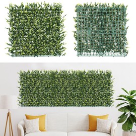 Coarbor 24 Packs 20" x 20" Artificial Beige Buxus Panel Faux Ivy Fence Privacy Topiary Hedge Plant Fence Grass Wall Panels Backdrop for Balcony Patio Outdoor Indoor
