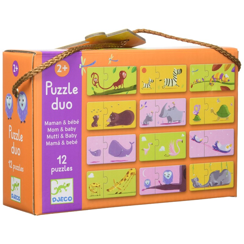 Djeco Tier 79690 – Puzzle Duo – Mama und Baby