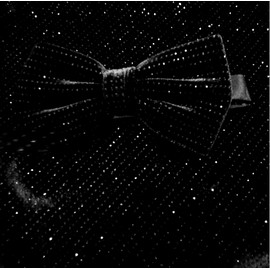 TIE G Men's Glitter Velvet Bow Tie + Pocket Square Set in Gift Box for Wedding, Party : Glittering Effects, Unisex Design (Galaxy Black)