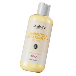 CELESTY | Shampoo sin Sulfatos y Parabenos - Shampoo Lacio Perfecto | Con Biotina, Romero y Cola de Caballo - Vegano Ideal para el Cuidado del Cabello Limpio y Saludable | 250ml