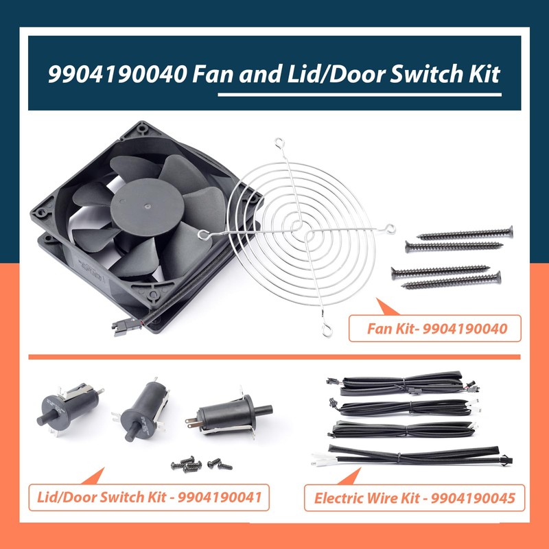 9904190040 Fan and Lid/Door Switch Kit Compatible with Masterbuilt Gravity