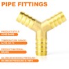 GASHER 10Pcs 4mm Brass Hose Barb, 3-Way Y-Shaped Hose Fitting