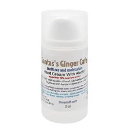 Diva Stuff Hand Cream with 70% Isopropyl Alcohol, 2oz Bottle (Santas Ginger Cafe