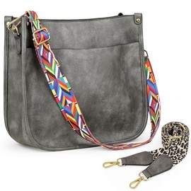 4053 Women's Elegant Crossbody Bag For Women Leather Hobo Handbag Wallet Set With 2count Adjustable Guitar Leopard Strap hkclufbag crossbody purses 2025:_grey
