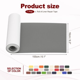 PATIKIL Leather Patches Tape for Furniture, 6.3 x 61 Inch Self Adhesive Vinyl Leather Repair Kit Cover Sheet for Couch, Sofa, Car Seats, Office Chair, Deep Gray