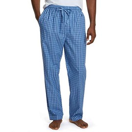 Nautica Men's Soft Woven 100% Cotton Elastic Waistband Sleep Pajama Pant, French Blue, Medium