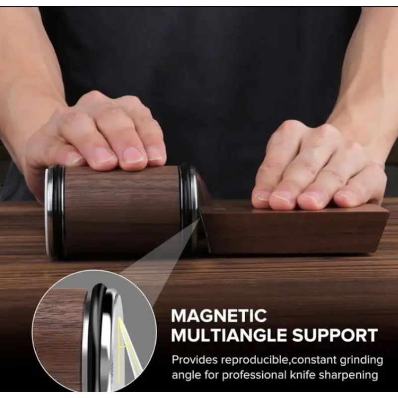 Manual Diamond Rolling Knife Sharpener – 2-Angle, Dual Discs for