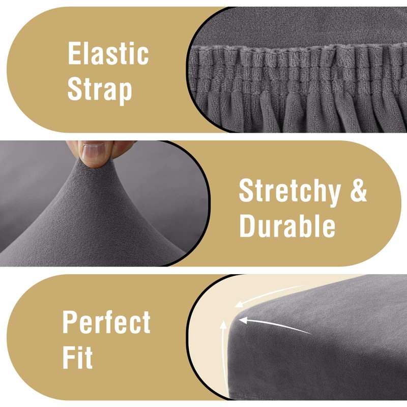 H.VERSAILTEX Velvet Dining Chair Covers Stretch Chair Covers for Dining