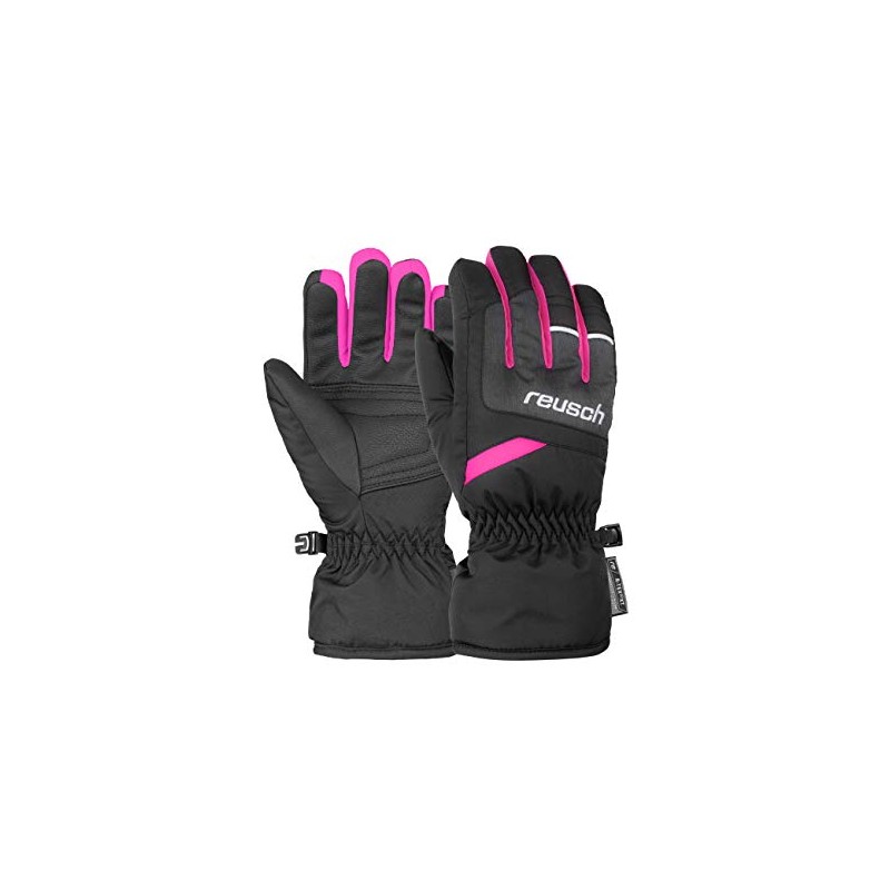 Reusch Children's Bennet R-Tex Xt Gloves, Black/Black Melange/Pink Glo, 6.5