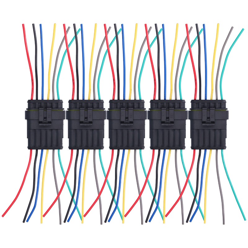 5Pcs Way Car Electrical Connector Waterproof Antiflaming Resilient Antioxidant Automotive