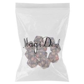 10 Pieces D20 Polyhedral Game for RPG and Party Games Popular - Red Black