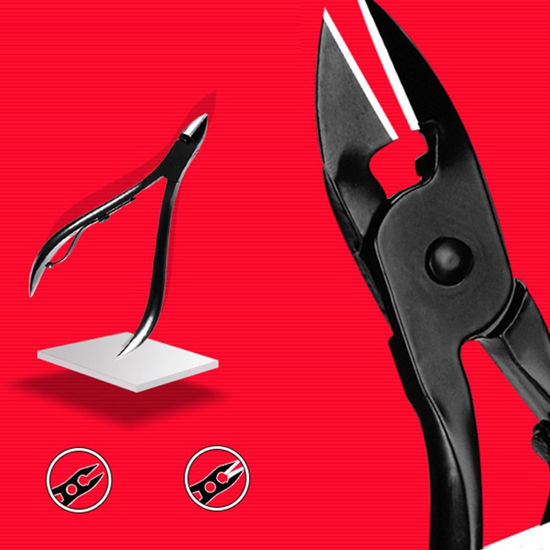 18PCS Nail Clippers Set Black Stainless Steel Portable High Strength