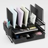 LEKETREE Desk Organizer, Office Organization with Vertical File Holder, File
