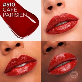 L'Oréal Paris Infallible Laque Resistance, Labial Líquido con Acabado Brillante, Brillo Instantáneo y Color de Larga Duración Hasta por 16h, Tono Café