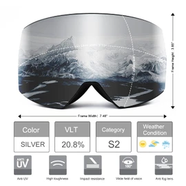 FMY Ski Goggles for Men Women & Youth - Anti Fog UV400 Protection Snowboard Snow Skiing Goggles for Adult