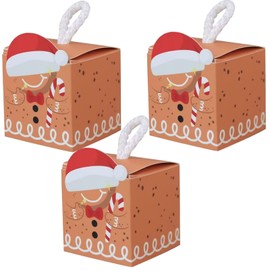 KanDery 50PCS Christmas Paper Gift Boxes, Square Shape Christmas Paper Candy Boxes, Xmas Party Favour Boxes, Creative Paper Treat Boxes for Christmas Party Decorations