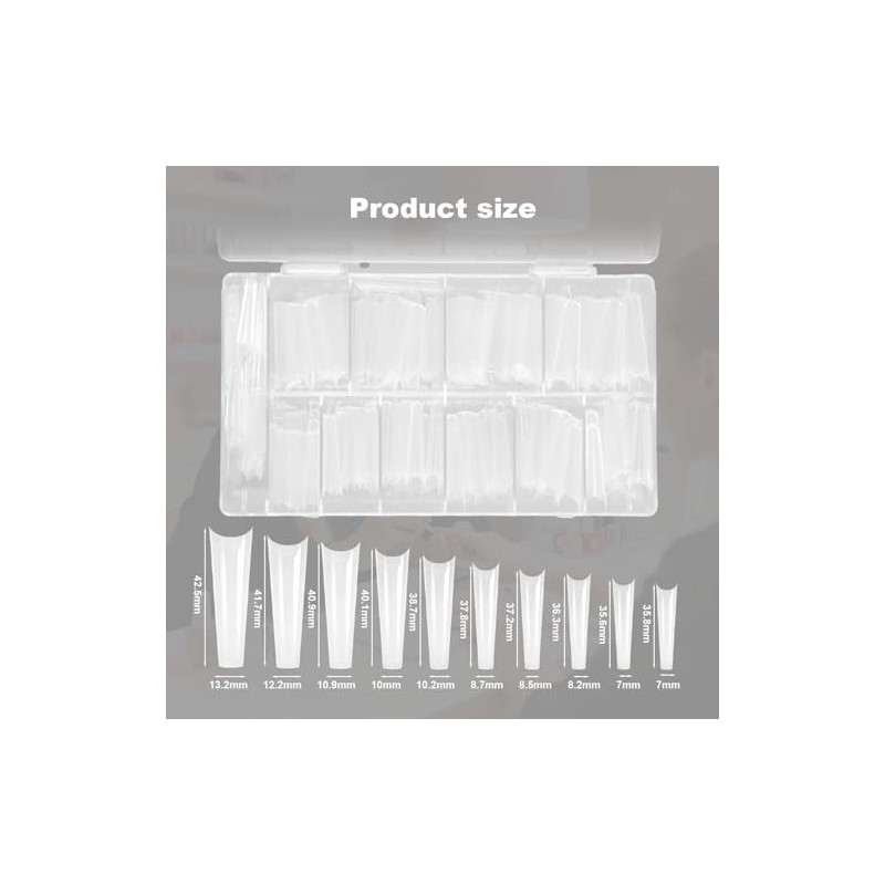 Nivofu 480 Piezas Uñas Postizas Largas y Transparentes, No C
