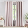 Vision Home Pink Linen Full Blackout Curtains Grommet Room Darkening