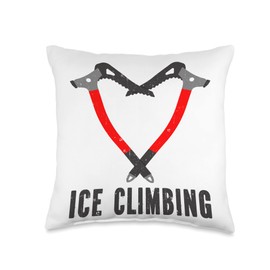 Ice climbing ice axe ice tool ice climber outfit I Love Climber ice Axe Climbing Throw Pillow, 16x16, Multicolor