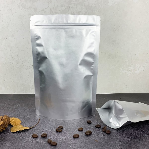 30 Pcs Aluminum Bags with Zipper, Coffee Beans, Storage, Blackout, Odor Resistant, Partition Bags, Vacuum Pack, Food, Zipper Bags (5.5 x 7.5 inches (14 x 19 cm)
